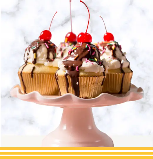 Cherry Sundae Cupcakes